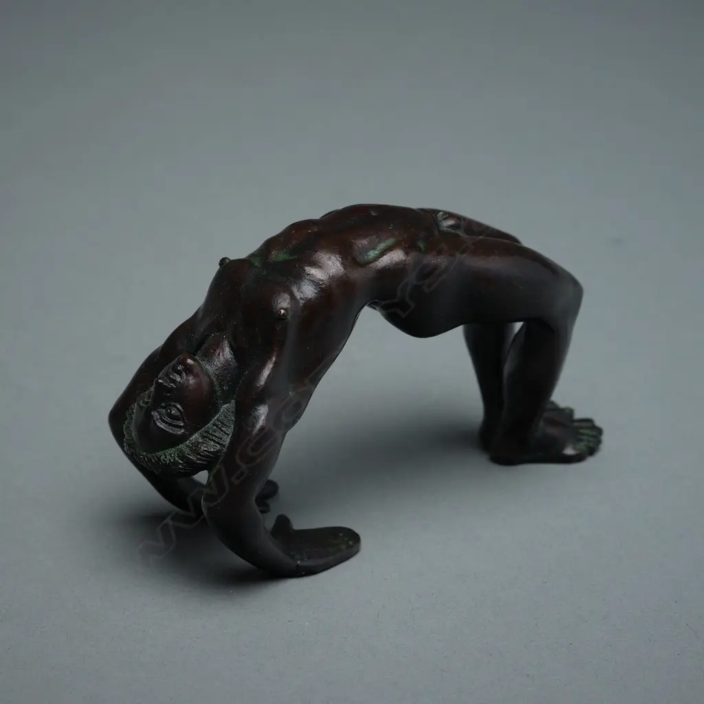Reproduction Etruscan bronze handle of a costa, Image 1++